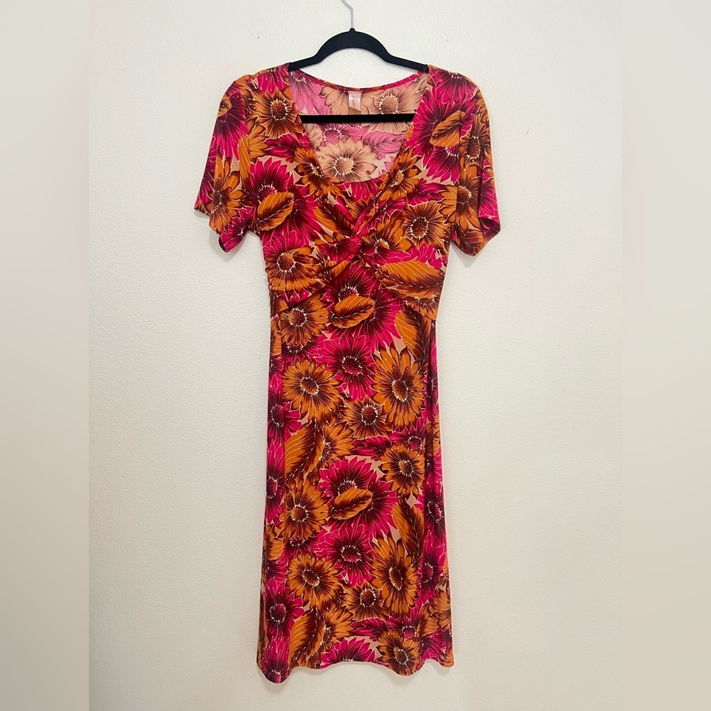 🤍 Vintage Y2K Luna floral printed babydoll midi dress